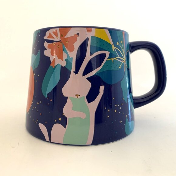 Starbucks 2021 Blue Bunny Ceramic Coffee Mug 14 oz Spring Flowers Easter - Picture 5 of 11